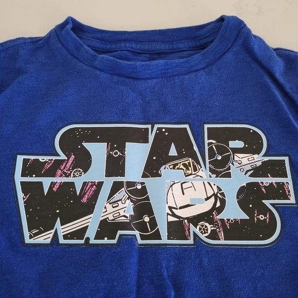 Gap Star Wars Blue Short-Sleeve Tee T-Shirt Size Boys Small X-wing 100% Cotton - Picture 2 of 7